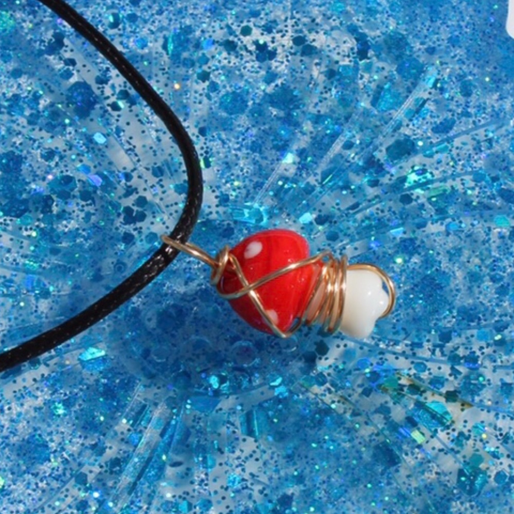 Red Mushroom Pendant Necklace